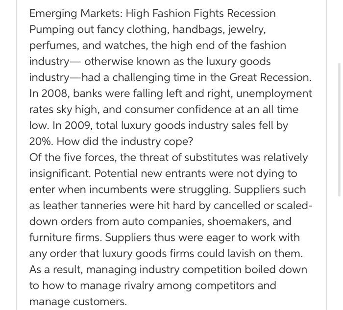 QUESTIONS: 1. Using the five forces framework,