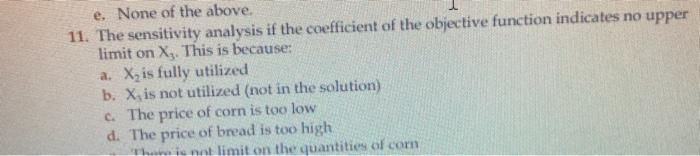 3. Given a diet problem with three possible