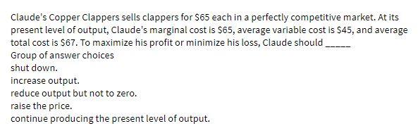 Claude's Copper Clappers sells clappers for $65