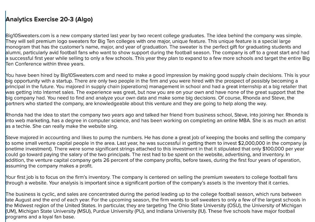 Big10Sweaters.com is a new company started last