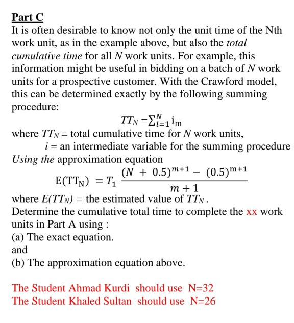 Part C It is often desirable to know not only the