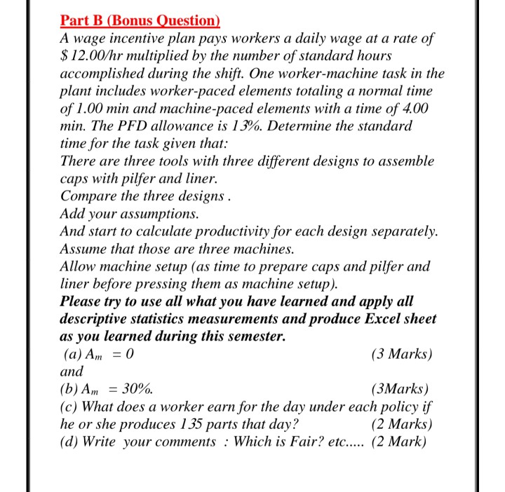 Part C It is often desirable to know not only the