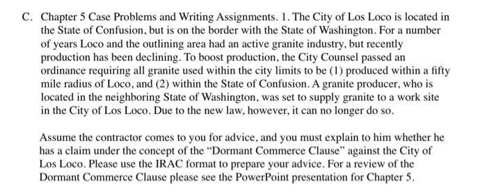C. Chapter 5 Case Problems and Writing