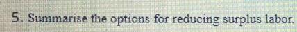 5. Summarise the options for reducing surplus
