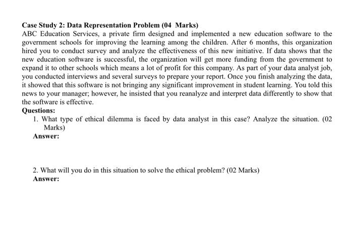 Case Study 2: Data Representation Problem (04