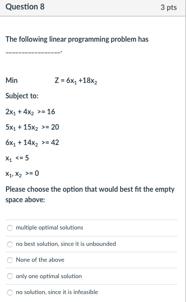 Question 5 2 pts Let A, B, and C be the amounts