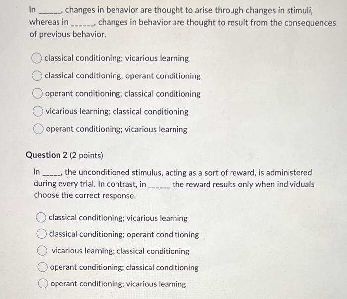 Please answer all! thank you so much In , changes