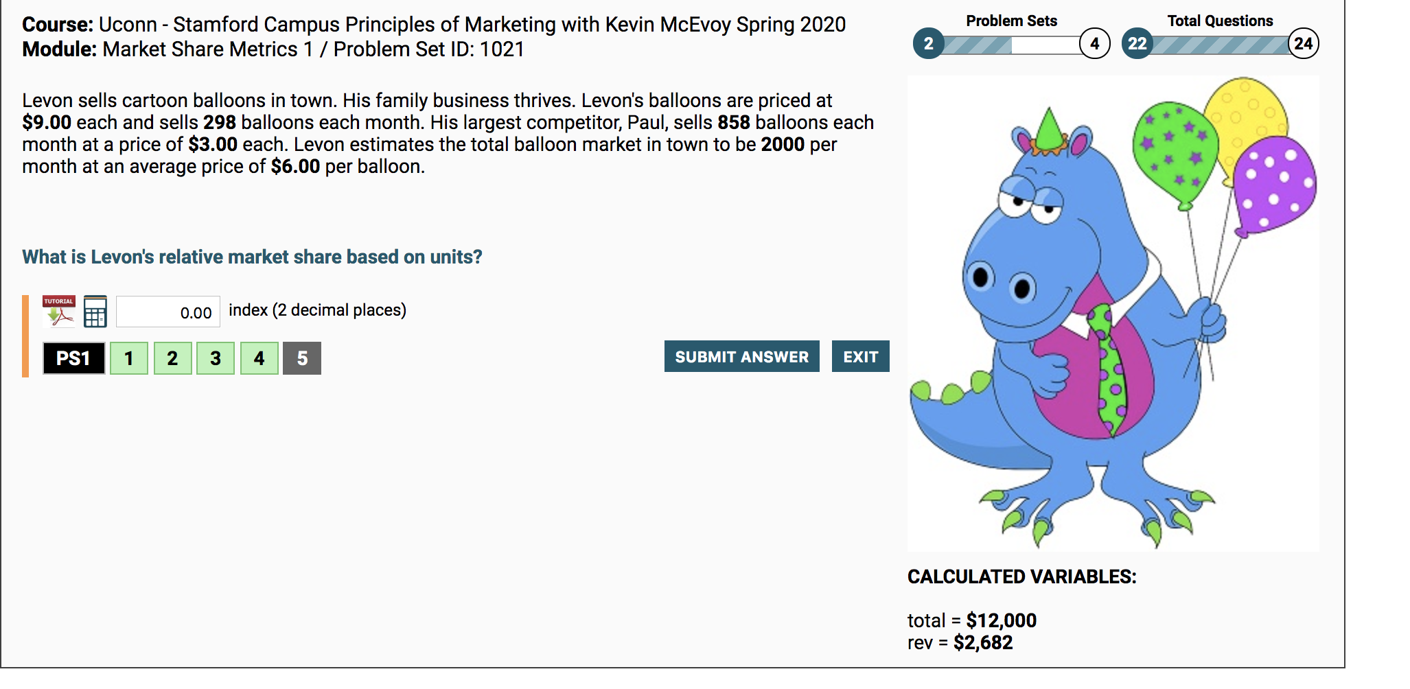 Problem Sets Total Questions Course: Uconn -