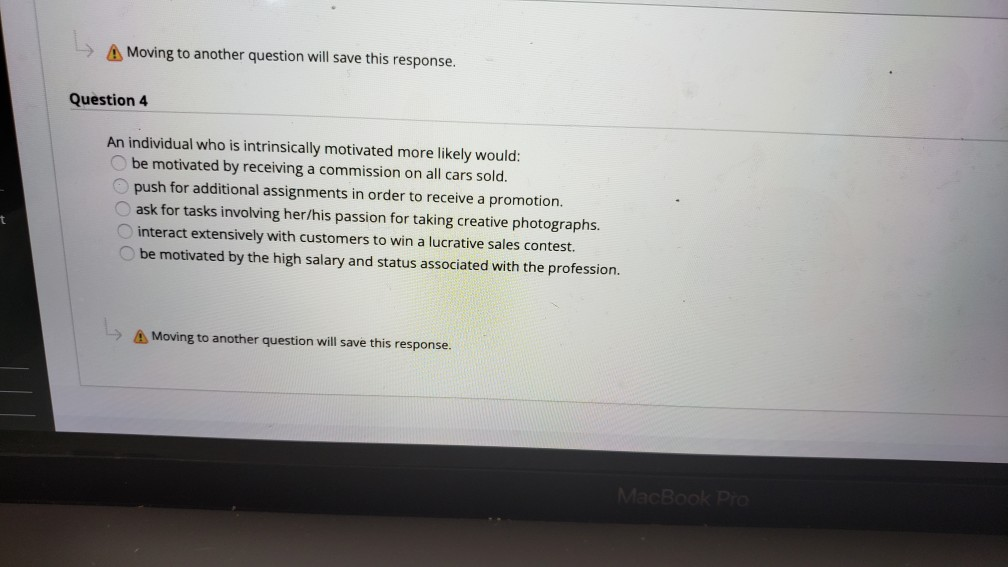 Moving to another question will save this