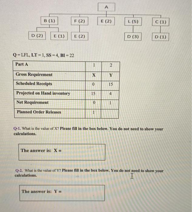 A B (1) F (2) E (2) L (5) C (1) D (2) E (1) E (2)