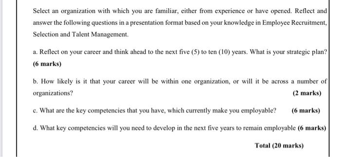 this is human resource question and need help