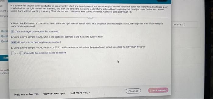 ame in a science fair project. Emily conducted an