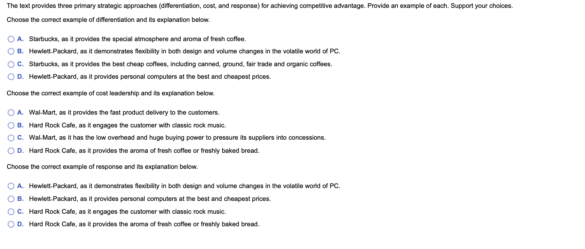 The text provides three primary strategic