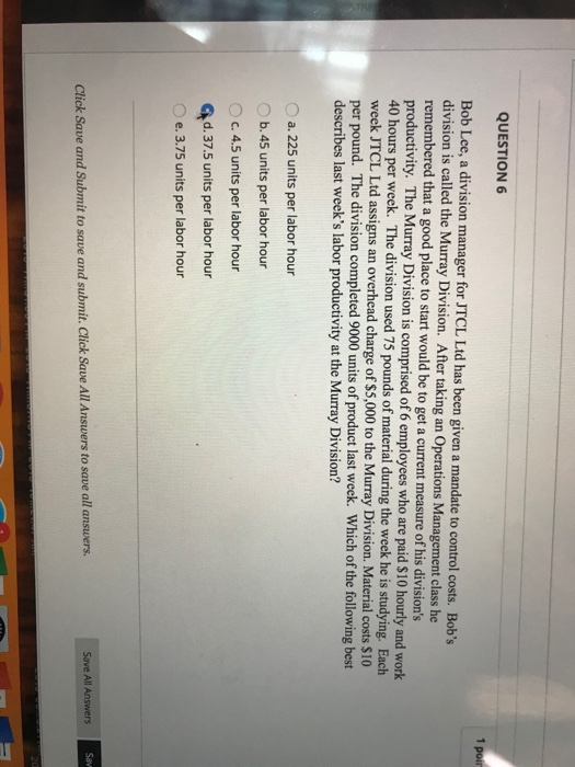 plz help me with rhis question QUESTION 6 1 poir