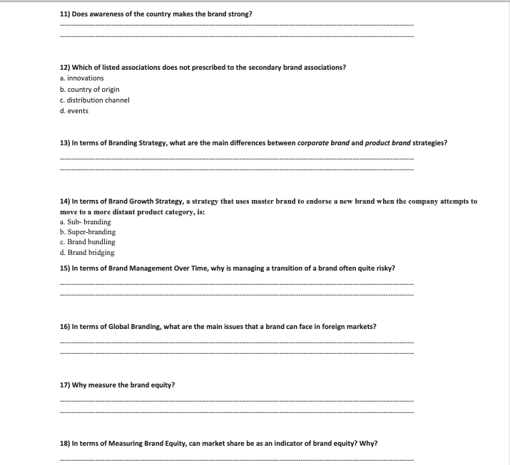 1) How a brand differs from a product:: 2) What