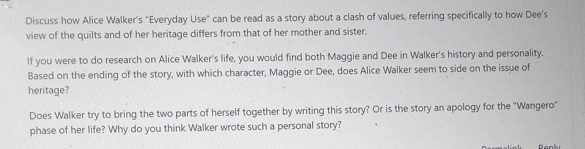 Discuss how Alice Walker's 
