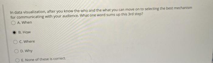 In data visualization, after you know the who and