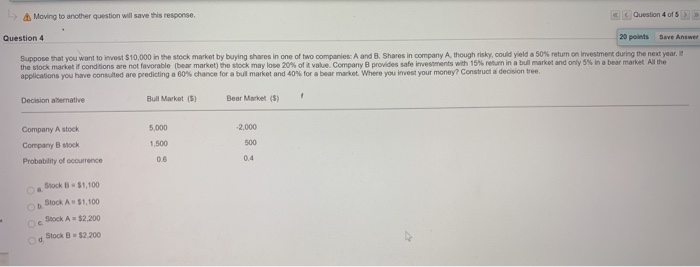 Moving to another question will save this