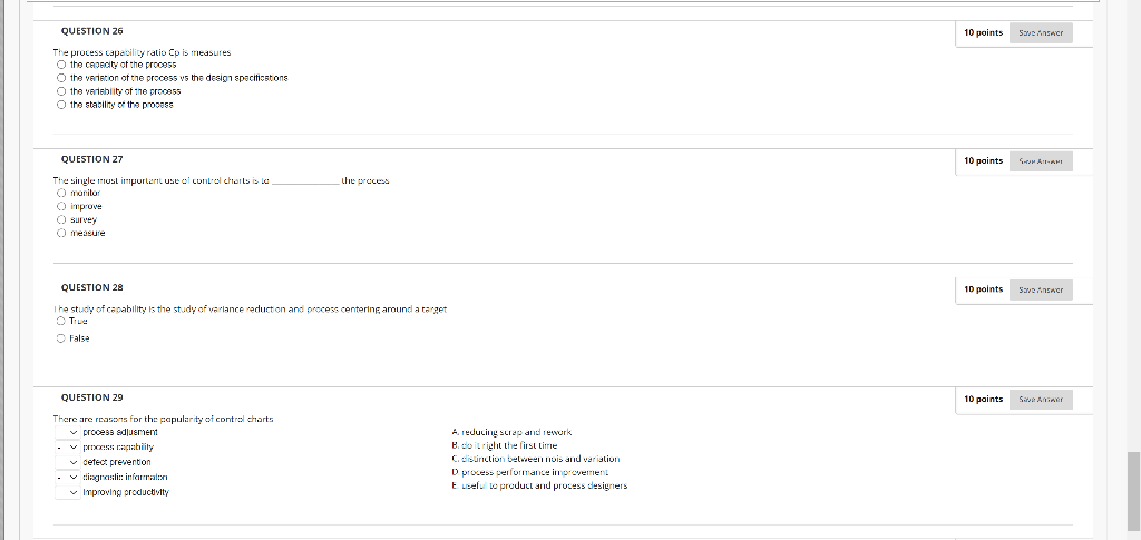 Answer 26-29 Please and thanks! QUESTION 2G 10