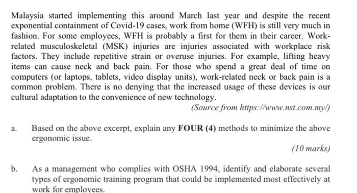 Malaysia started implementing this around March