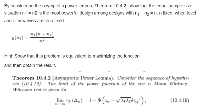 Below is example10.4.1 Q10.4.9 from the textbook: