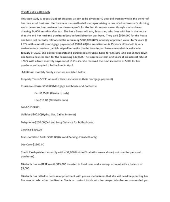 Please help me answer the case below, question is