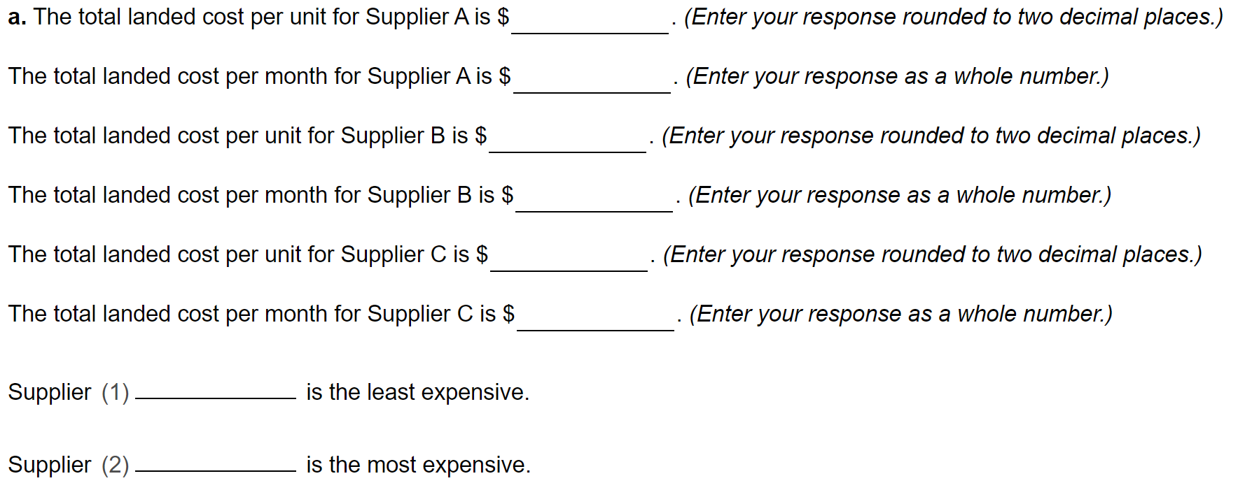 This is one question with sections; please zoom