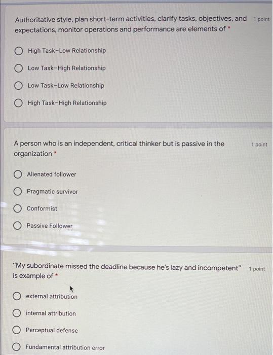 Authoritative style, plan short-term activities,