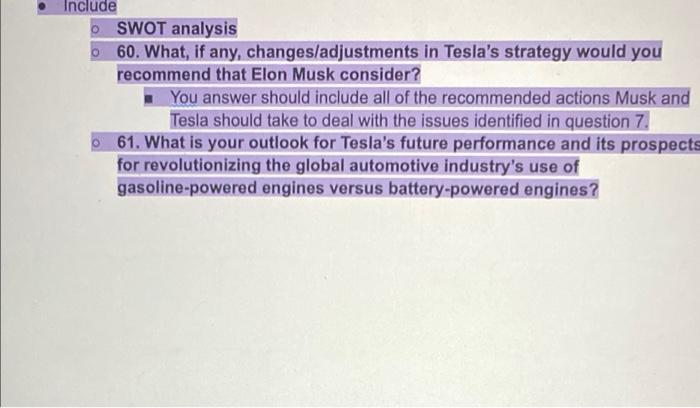 what are some things that tesla could implement