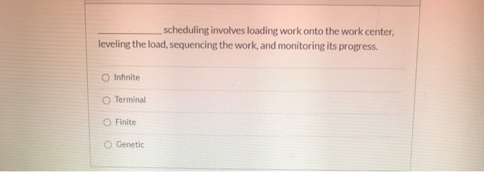 scheduling involves loading work onto the work