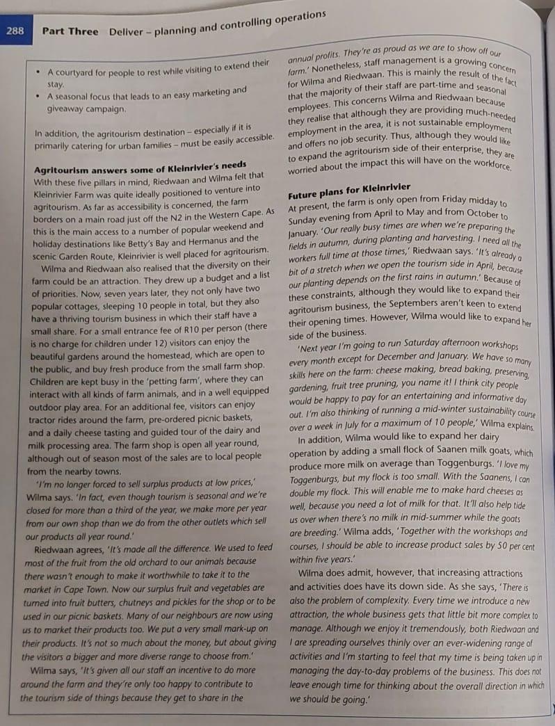 From the Case Study: Kleinrivier Farm -