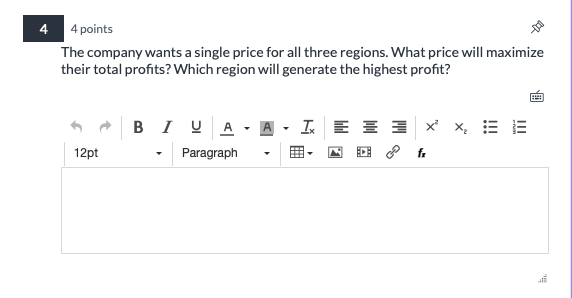 4 4 points The company wants a single price for