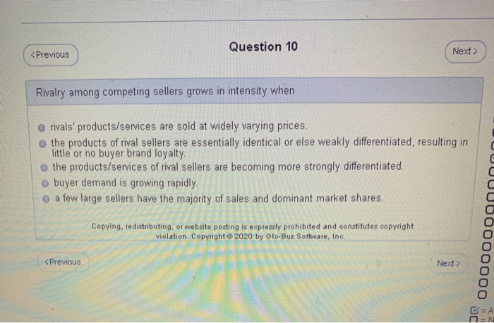 Question 10 < Previous Next  style=