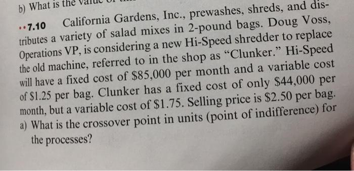 california gardens inc prewashes, shreds, and