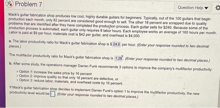 %x Problem 7 Question Help Mack's gultar