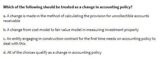 Which of the following should be treated as a