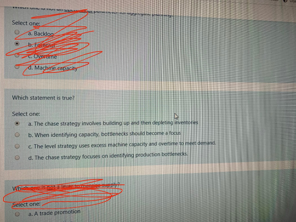 LELUILDINNINEN un Select one: a. Backlog d.