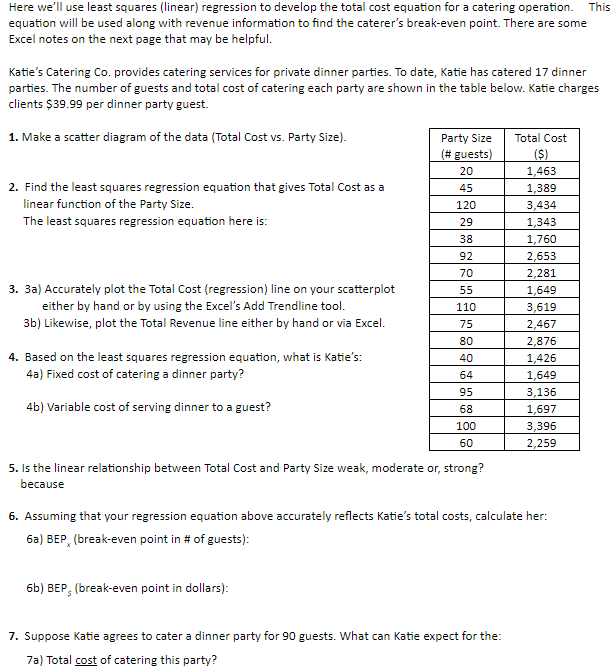 Here we'll use least squares (linear) regression