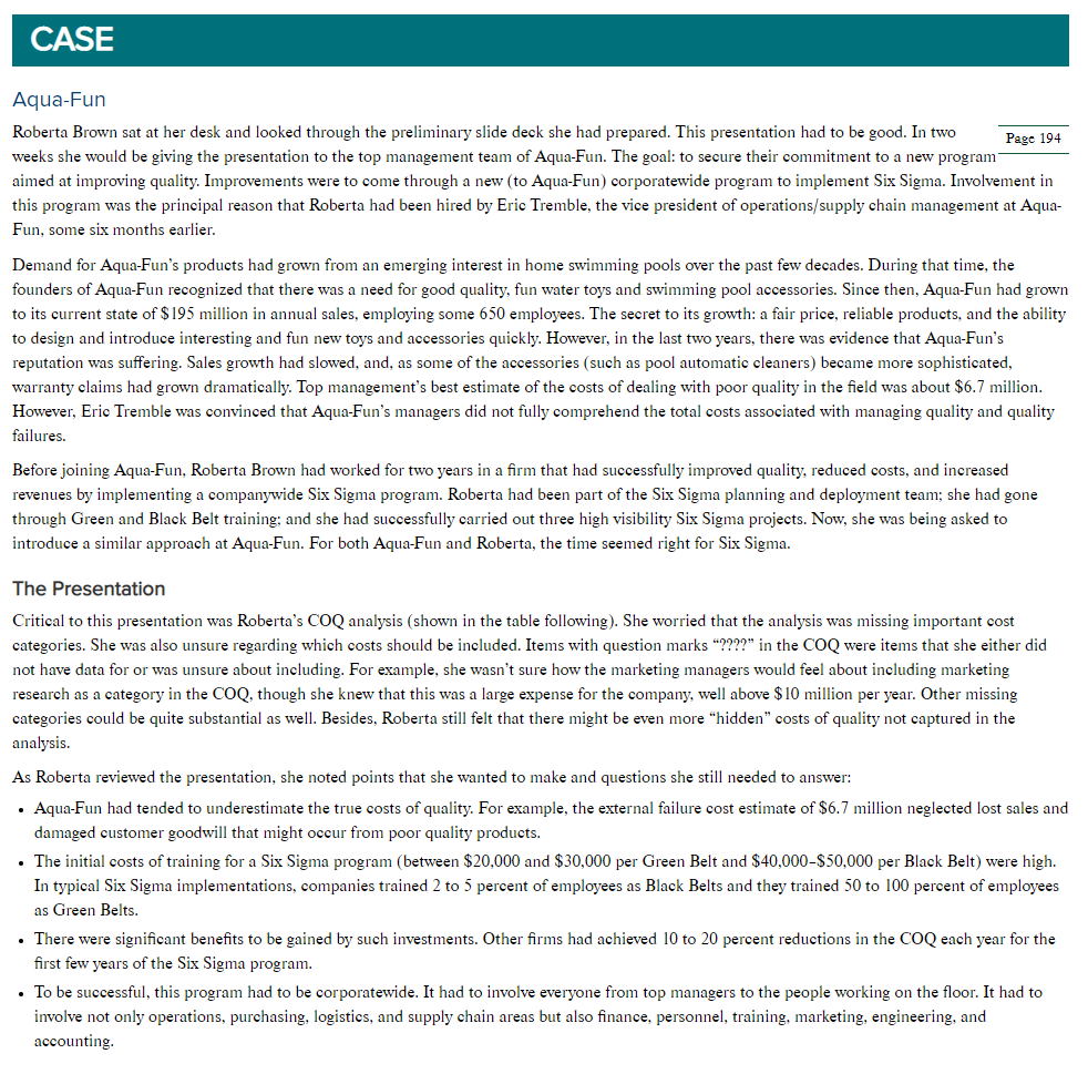 Does Aqua Fun really need a quality improvement