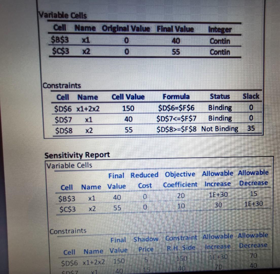 Please show the steps clearly Given the Excel