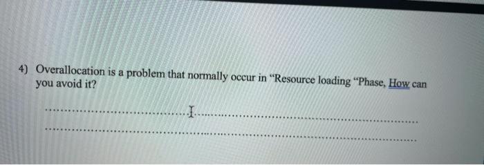 4) Overallocation is a problem that normally