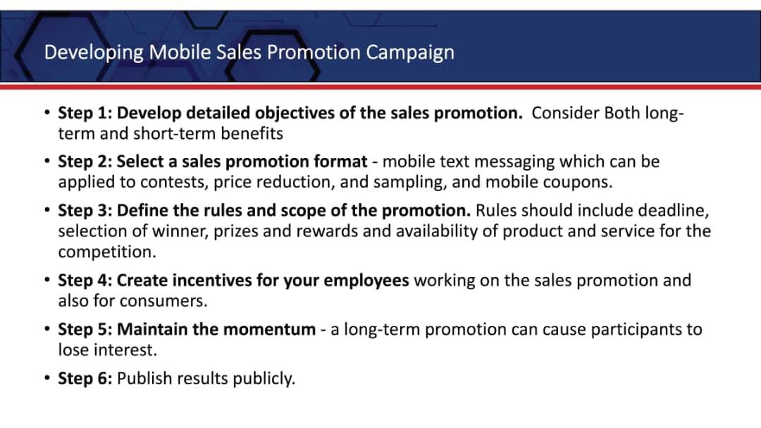 Developing Mobile Sales Promotion Campaign . Step