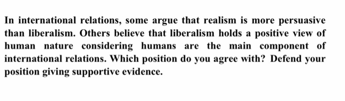 In international relations, some argue that