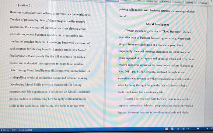 ts e Instructions ion Read the following writing