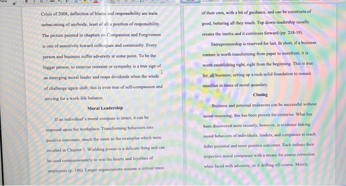 ts e Instructions ion Read the following writing