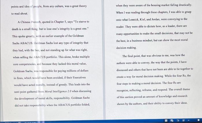 ts e Instructions ion Read the following writing