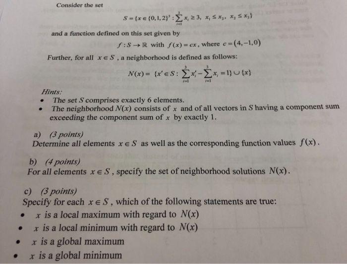 Consider the set S = {xe {0, 1, 2):, 23, 4, 5 x1,