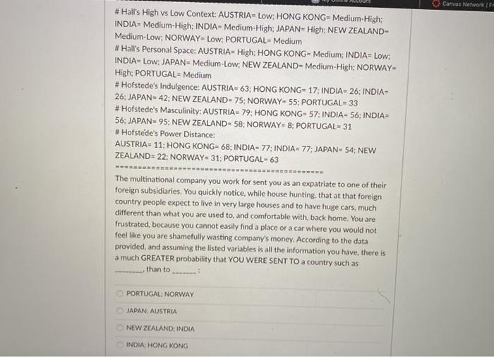 Use the following data to answer the next