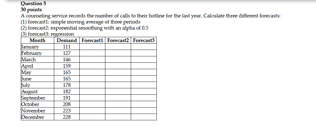 Please Answer for me! Thanks! Question 5 30