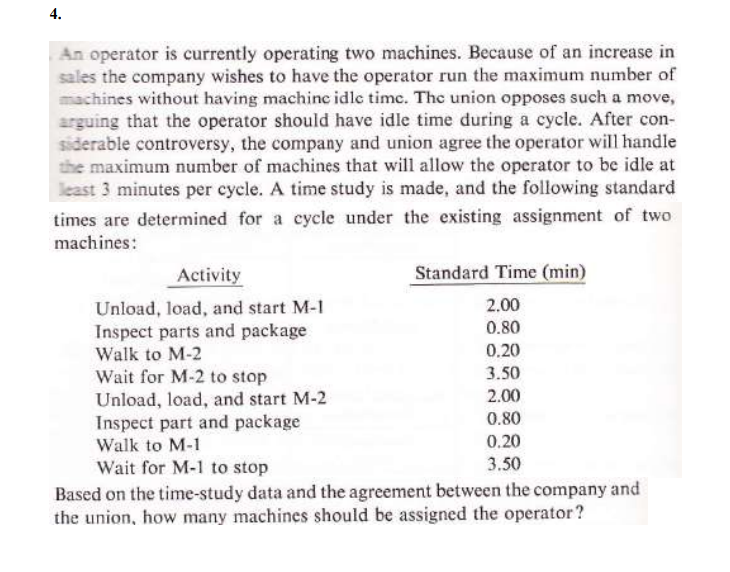 pls solve clearly 4. An operator is currently